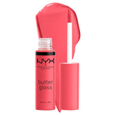 Envase sedoso del NYX Butter Gloss Sorbet para un look delicado