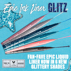 NYX Epic Ink Glitz delineador Graphite Glitz, punta fina para trazos precisos y definidos.