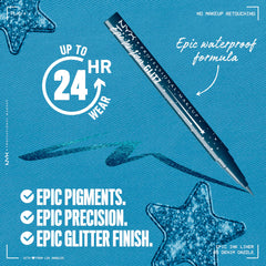 Punta flexible y precisa para trazos fluidos con NYX Epic Ink Glitz Liner