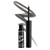Delineador NYX Epic Wear metalico liquido con punta fina para trazos precisos.