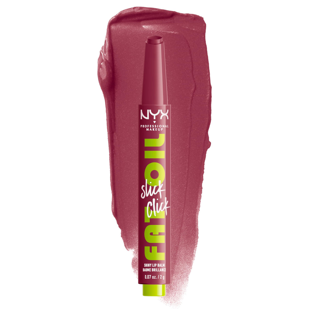 NYX Fat Oil Slick Click muestra el mecanismo de clic para brillo sin esfuerzo