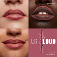Delineado intenso NYX Line Loud en Mauve Pink, color a prueba de transferencia