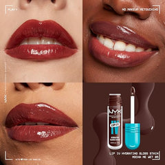 Aplicación rápida de Lip IV en labios con una pasada para color nutritivo.