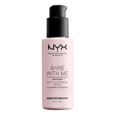 NYX Bare With Me SPF30 primer en envase, hidratación y protección solar para piel sensible.