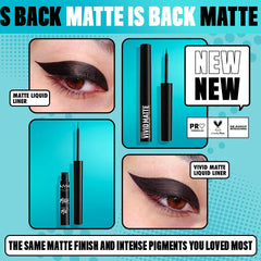 Delineador líquido mate negro vivo de NYX para delineados intensos.