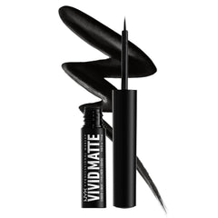 Delineador líquido mate de NYX con punta fina para trazos precisos.