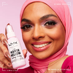 Etiqueta libre de crueldad de NYX Marshmellow Setting Spray para belleza ética.