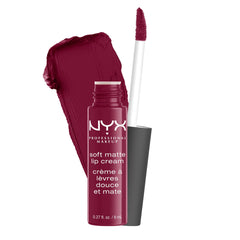 NYX Soft Matte Lip Cream Copenhagen: aplicación suave y color mate duradero para el día.
