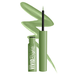 NYX delineador líquido verde fantasma para delineados precisos y llamativos.