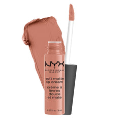 NYX Soft Matte Lip Cream Stockholm envase, color duradero y ligero.