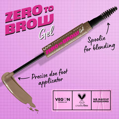 NYX Zero to Brow gel con spoolie para difuminar líneas.