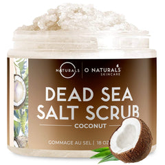 O NATURALS exfoliante corporal y facial con sal del Mar Muerto para piel suave.