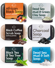 O NATURALS Savon noir africain – ensemble, hydratant et nourrissant pour peau et visage.