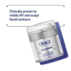 Obagi ELASTIderm Lift Up jar highlights creamy texture ideal for smoothing fine lines.