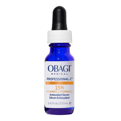 Obagi Medical Pro-C 15% serum, botella, ilumina tono de piel y textura suave.