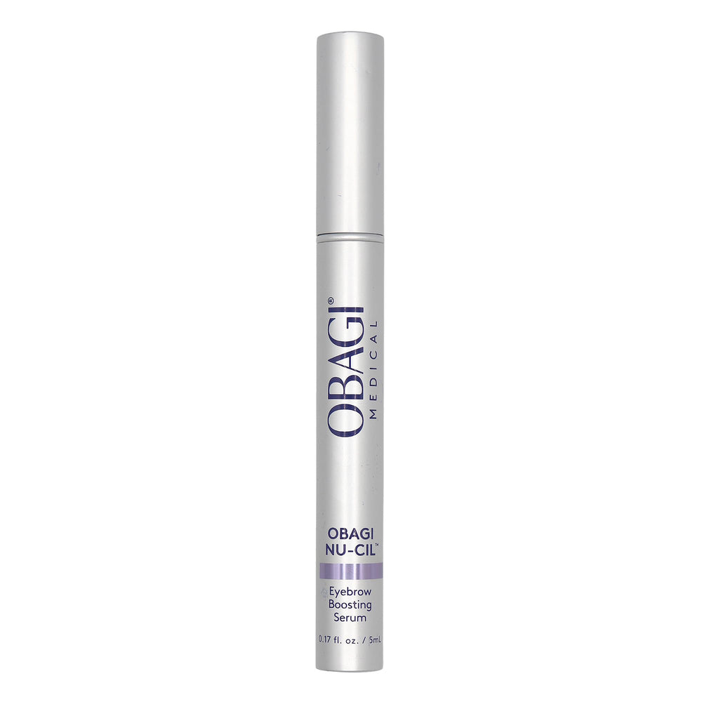 Envase de Obagi Nu-Cil Serum para cejas con diseño limpio y práctico.