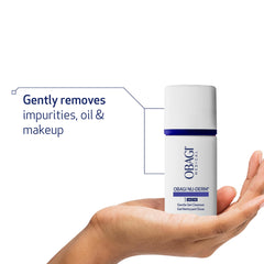 Obagi Nu-Derm Gentle Cleanser etiqueta clara facilita reconocimiento de uso diario