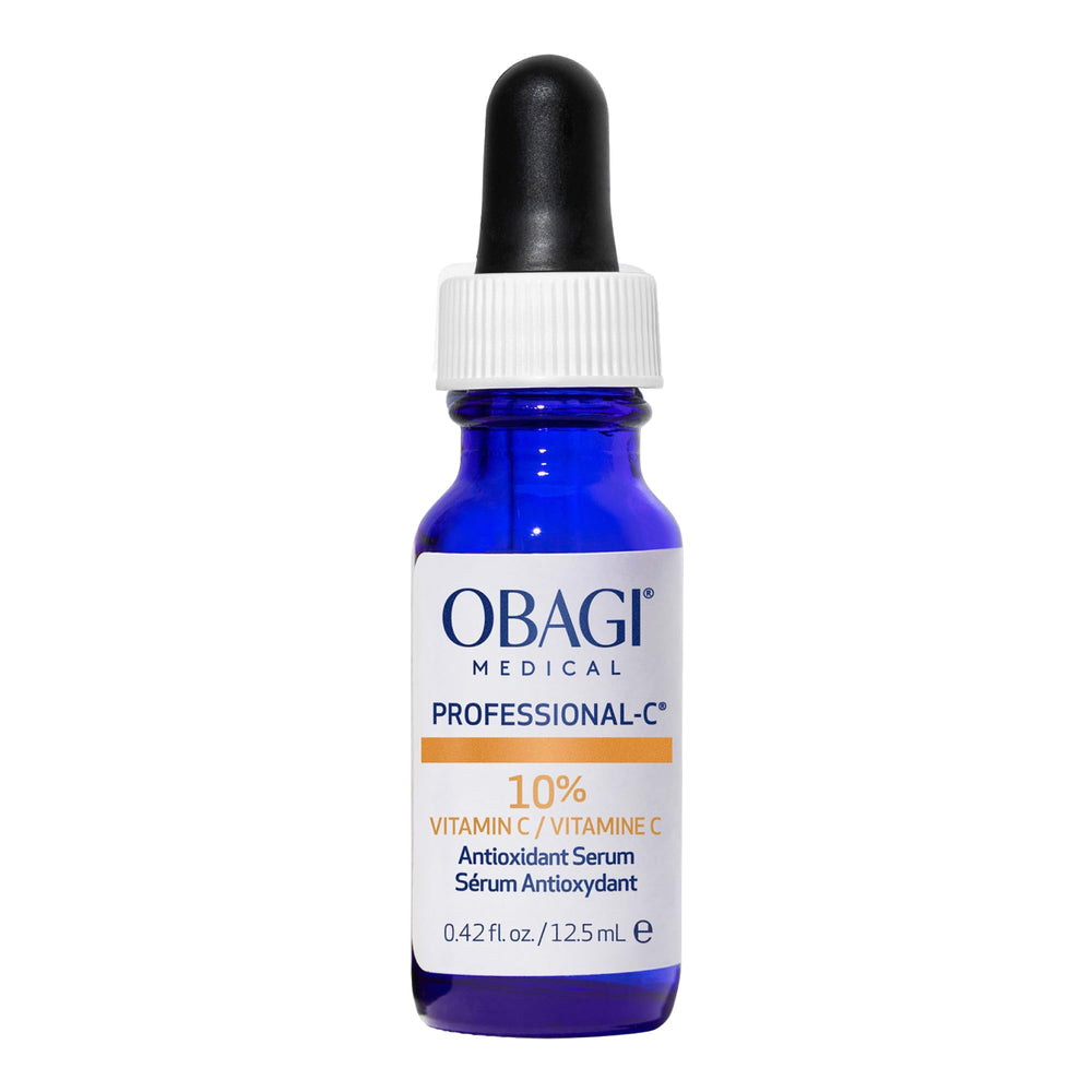 Obagi Professional-C 10% serum bottle close-up for brightening daily use