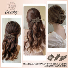 Obeoby clip frances plano marrón ofrece sujeción estable para peinados.
