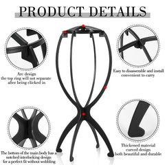 Obeoby Wig Stand Altura de 13,8 pulgadas Negro, ideal para varias pelucas.