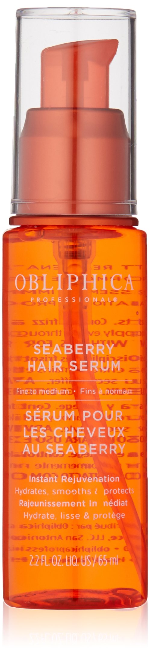Obliphica Seaberry Serum bouteille: soin nourrissant pour cheveux fins et fragiles.