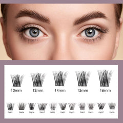 Ocean Pearl Lash Clusters con longitudes 10–16 mm para acabado natural o intenso.