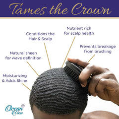Ocean View Deep Waves Pomade, aplicación suave para un peinado cómodo y control duradero.