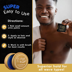 Ocean View Deep Waves Pomade Edición Dorada, definición de ondas suave y duradera.