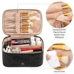 OCHEAL bolsa maquillaje con divisores de velcro flexibles para ordenar cosméticos.