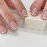 Uñas francesas OCOUYVD tono neutro extra cortas para uso diario