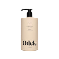 Acondicionador Odele Volumen, botella frontal, aporta brillo y volumen sin peso.