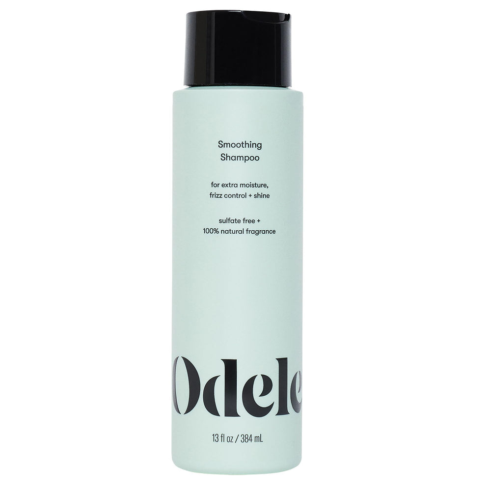 Odele Smoothing Shampoo bottle showcases a sulfate-free formula for extra moisture