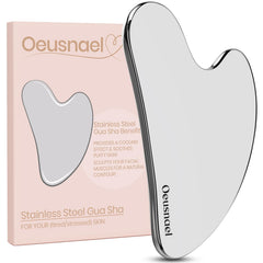 Oeusnael Guasha de acero inoxidable para rostro, efecto frío desinflama.