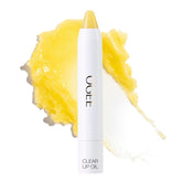 Ogee Sculpted Lip Oil, botella transparente, brillo suave y nutrición para labios.