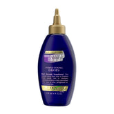 OGX Impecca-Blonde Purple Toning Drops en botella para tono personalizado.