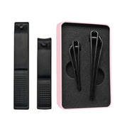 OHOO cortauñas juego negro afilado, dos tamaños, práctico para uñas de manos y pies