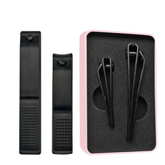 OHOO cortauñas juego negro afilado, dos tamaños, práctico para uñas de manos y pies