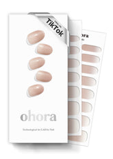 Ohora bandas uñas gel semi-curadas n-mild-latte, enfoque nude-ombre para un look natural.