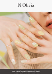 ohora diseño verde, patrón de uñas gel semi-curadas para estilo moderno