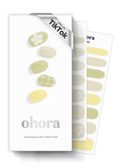 ohora tiras de uñas gel semi-curadas, patrón verde para uñas duraderas