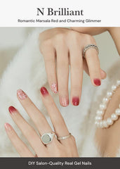 ohora tiras uñas gel semi-curadas rojo acento para estilo rápido