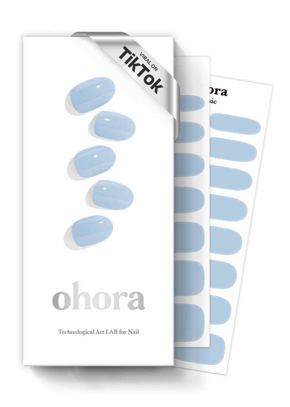 ohora tiras uñas gel semicurado crema cielo azul con acabado suave