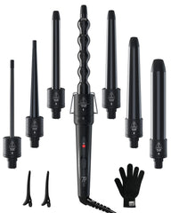Ohuhu set rizador 7-en-1 completo para peinados versátiles en casa.