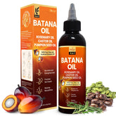 Okaga Batana Oil bottle with rosemary promotes scalp hydration and natural shine