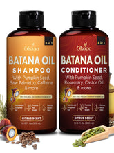 Okaga Batana Oil Shampoo, botella, limpieza suave para cabello texturizado.