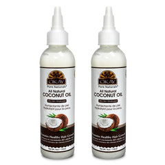 OKAY aceite de coco puro para cabello y piel, hidratación profunda en la botella.