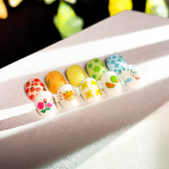 Pegatinas okiyomi con conejo para uñas, estilos divertidos para fiestas.