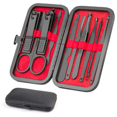 OKOMER cortaúñas grande, estuche negro, corte preciso para uñas gruesas.
