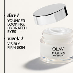 Textura crema ligera de Olay Firming Eye Cream sin fragancia se absorbe rápido