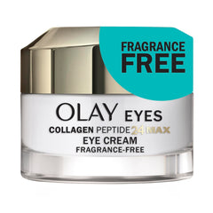 Olay Eyes Peptide 24 MAX — crème contour yeux sans parfum, texture légère.